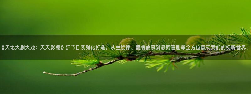 神马第七影视：《天地大剧大戏：天天影视》新节目系列化打造，从主旋律、爱情故事到悬疑喜剧等全方位展现我们的视听世界。
